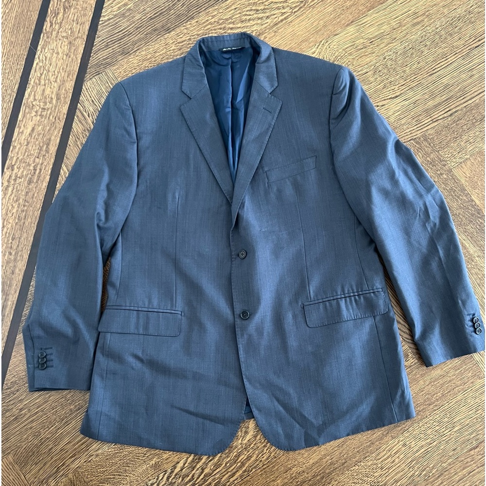 Saks Fifth Avenue Ermenegildo Zegna Slim Fit Single Breasted Mens Suit size 48 L